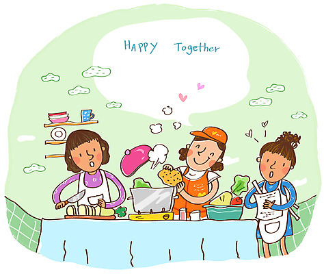 EPS 외국인 여자 행복 채소 일러스트 수업 도마 함께함 희망프로젝트 요리 미소 웃음 사람 20대 세명 30대 봉사 도움 자원봉사자 냄비 사회이슈 사회복지 며느리 다문화 더불어사는사회 사회봉사 요리수업 여자만 성인여자만 성인만 국내일러스트 교육 감정 컨셉 주방용품 표정 인종 청년 장년 솥 복지 파일형식 벡터