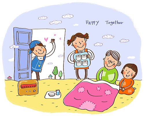 EPS 여자 노년 남자 행복 일러스트 함께함 희망프로젝트 미소 웃음 사람 여러명 30대 이불 봉사 도움 화장지 자원봉사자 난로 사회이슈 사회복지 전달 더불어사는사회 사회봉사 생필품 소외이웃 성인만 국내일러스트 감정 다수 컨셉 침구 표정 성인 장년 난방기 복지 오브젝트 파일형식 벡터