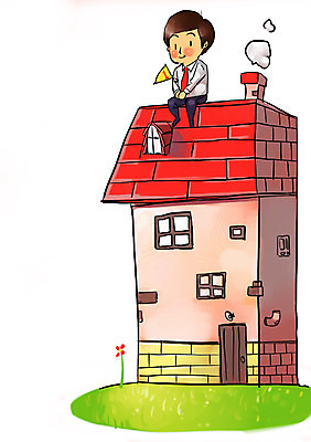 PSD 1 남자 일러스트 비즈니스 주택 한명 미소 웃음 사람 앉기 성인 건물 깃발 비즈니스맨 목표 계획 내집마련 열정 남자만 남자한명만 성인남자만 성인만 국내일러스트 건축물 감정 컨셉 모션 부동산 표정 직장인 파일형식