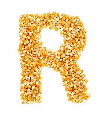 포토 스튜디오촬영 문자 알파벳 영어 대문자 실내 누끼 사람없음 과자 R 옥수수알갱이 국내포토 디저트 옥수수 내부 파일형식