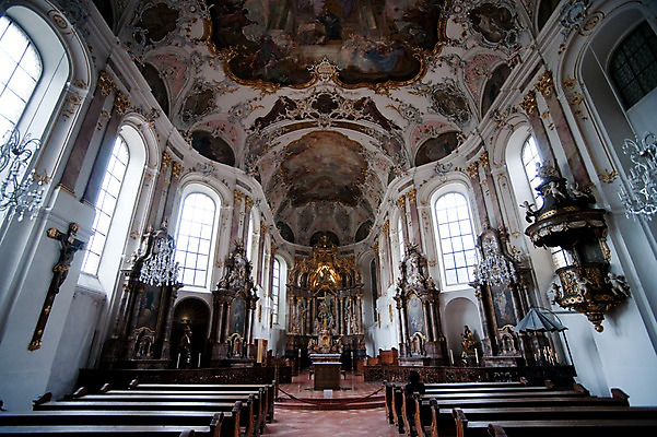 포토 JPG 해외풍경 해외 유럽 나라 독일 실내 사람없음 관광지 세계 교회 도시 벽화 천장 그림 마인츠 국내포토 여행 종교건축 풍경 내부 건물 파일형식