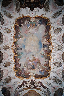 포토 JPG 해외풍경 해외 유럽 나라 독일 실내 사람없음 관광지 세계 교회 도시 벽화 천장 그림 마인츠 국내포토 여행 종교건축 풍경 내부 건물 파일형식