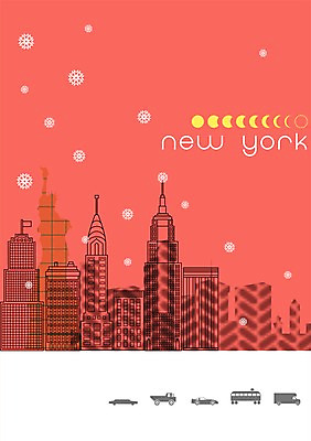 PSD 백그라운드 일러스트 자동차 풍경 빌딩 사람없음 고층빌딩 달 눈 도시 뉴욕 자유의여신상 빌딩숲 도시백그라운드 복잡 국내일러스트 자연요소 육상교통 컨셉 날씨 건물 미국 세계문화유산 파일형식