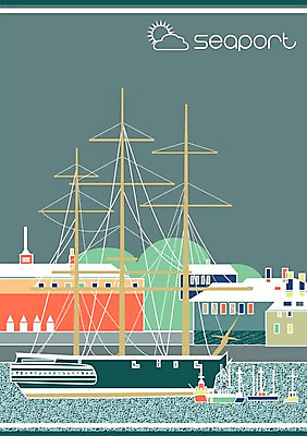 PSD 바다 백그라운드 일러스트 풍경 사람없음 항구 도시 정박 도시백그라운드 복잡 선박 국내일러스트 컨셉 수상교통 배_교통 교통시설 파일형식