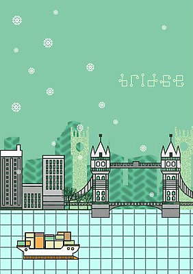 PSD 나무 백그라운드 일러스트 눈꽃 풍경 빌딩 사람없음 강 도시 강가 도시백그라운드 복잡 가교 선박 국내일러스트 식물 건축물 컨셉 수상교통 눈_날씨 건물 파일형식