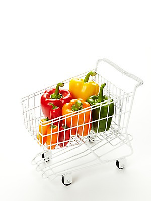 포토 JPG 스튜디오촬영 채소 피망 파프리카 실내 사람없음 빨간색 초록색 노란색 카트 컬러푸드 국내포토 컬러 내부 파일형식