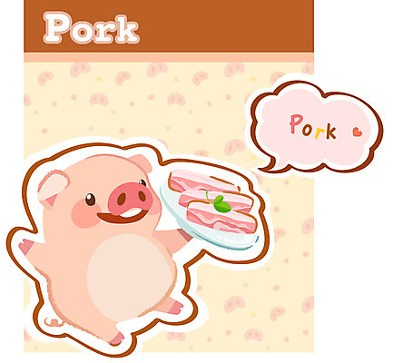 EPS 동물 캐릭터 한마리 음식 일러스트 홍보캐릭터 육류 돼지고기 사람없음 요식업 패턴백그라운드 돼지 삼겹살 음식캐릭터 타이틀 일러캐릭터 1 산업 백그라운드 패턴 식재료 포유류 파일형식 벡터