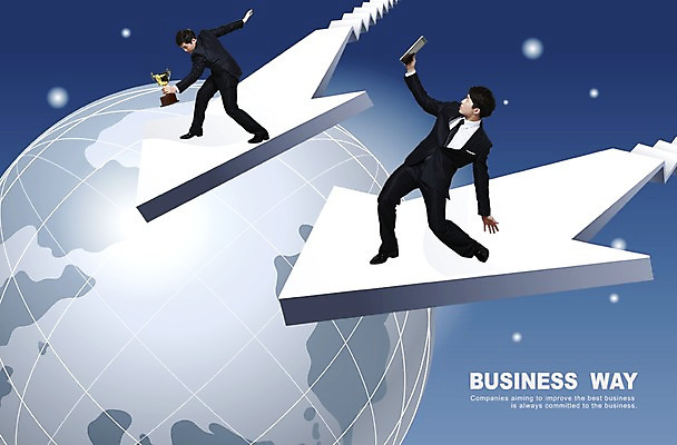 PSD 편집이미지 남자 화살표 비즈니스 사람 두명 지구본 계단 비즈니스맨 트로피 남자만 이미지편집 직장인 상_우승 파일형식