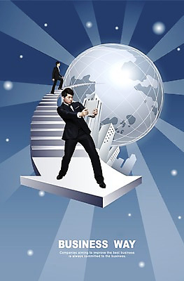 PSD 편집이미지 남자 화살표 포즈 비즈니스 서기 사람 빌딩 두명 빛 지구본 계단 비즈니스맨 남자만 이미지편집 모션 건물 직장인 파일형식