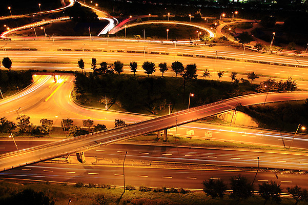나무 건축물 도로 길 육상교통 교통 야경 가로등 교통시설 조명 한국 사람없음 야외 하이앵글 도시풍경 차도 도시 도심 수도 올림픽대로 수도_도성 식물 공공시설 건축 아시아 교통수단 뷰포인트 서울 풍경 다리_건축물 야간 시설 풍경_경치
