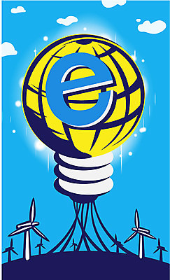 EPS 구름 일러스트 전구 하늘 사람없음 자연보호 그린캠페인 에너지 절약 그린에너지 풍력에너지 E 사회이슈 환경보전 국내일러스트 자연요소 알파벳 캠페인 컨셉 자연 보호 파일형식 벡터