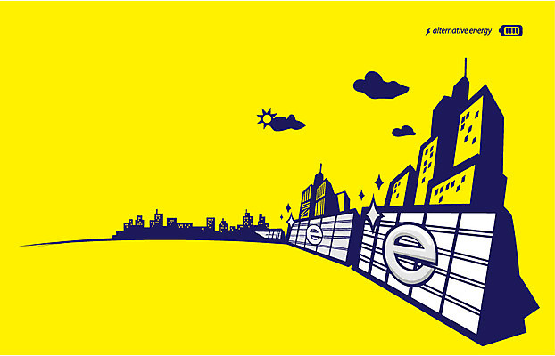 EPS 구름 일러스트 사람없음 건물 태양 자연보호 그린캠페인 에너지 절약 그린에너지 E 사회이슈 환경보전 태양에너지 집열판 국내일러스트 자연요소 건축물 알파벳 캠페인 컨셉 자연 보호 파일형식 벡터