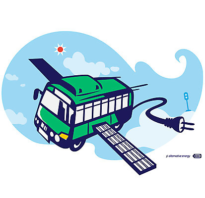 EPS 구름 일러스트 자동차 버스 사람없음 태양 자연보호 그린캠페인 에너지 절약 그린에너지 플러그 전기에너지 사회이슈 환경보전 태양에너지 집열판 국내일러스트 자연요소 육상교통 캠페인 컨셉 자연 대중교통 보호 파일형식 벡터