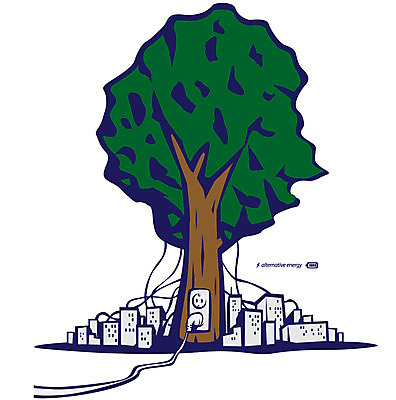 EPS 나무 일러스트 한그루 사람없음 건물 자연보호 그린캠페인 에너지 전선 도시 절약 그린에너지 콘센트 플러그 사회이슈 환경보전 국내일러스트 식물 1 건축물 캠페인 컨셉 자연 보호 파일형식 벡터