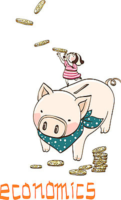 EPS 여자 교육 표지 일러스트 교과목 청소년 수업 한명 사람 10대 경제 돼지저금통 저금통 금화 여자만 여자한명만 십대만 십대여자만 십대여자한명만 금융의날 국내일러스트 1 저축 황금 파일형식 벡터 법정기념일