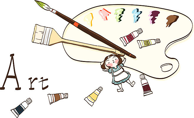 EPS 여자 교육 표지 일러스트 교과목 청소년 수업 미술 한명 사람 10대 눕기 물감 미술도구 붓 팔레트 여자만 여자한명만 십대만 십대여자만 십대여자한명만 국내일러스트 1 모션 문화예술 오브젝트 파일형식 벡터