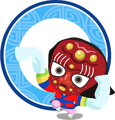 EPS 캐릭터 전통 일러스트 전통캐릭터 한명 사람 전통문양 전통의상 탈춤 전통무용 탈 봉산탈춤 일러캐릭터 1 문양 가면 춤 전통공연 파일형식 벡터