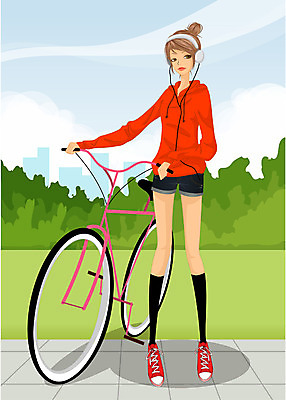 EPS 라이프스타일 여자 음악 다이어트 일러스트 한명 사람 20대 성인 라이프 운동 자전거 헤드셋 산책 여자만 여자한명만 성인여자만 청년만 청년여자만 성인한명만 청년여자한명만 성인여자한명만 성인만 국내일러스트 1 음향기기 문화예술 휴식 건강 청년 생활 바이크 헤드폰 파일형식 벡터