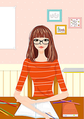 EPS 라이프스타일 여자 액자 일러스트 한명 사람 20대 성인 라이프 연필 다이어리 일기 여자만 여자한명만 성인여자만 청년만 청년여자만 성인한명만 청년여자한명만 성인여자한명만 성인만 국내일러스트 1 학용품 청년 생활 필기구 사무용품 파일형식 벡터