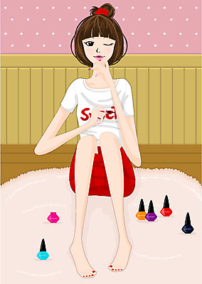 EPS 라이프스타일 여자 일러스트 윙크 한명 사람 20대 성인 라이프 네일아트 손톱 매니큐어 손질 여자만 여자한명만 성인여자만 청년만 청년여자만 성인한명만 청년여자한명만 성인여자한명만 성인만 국내일러스트 1 손 표정 청년 생활 뷰티 화장품 파일형식 벡터