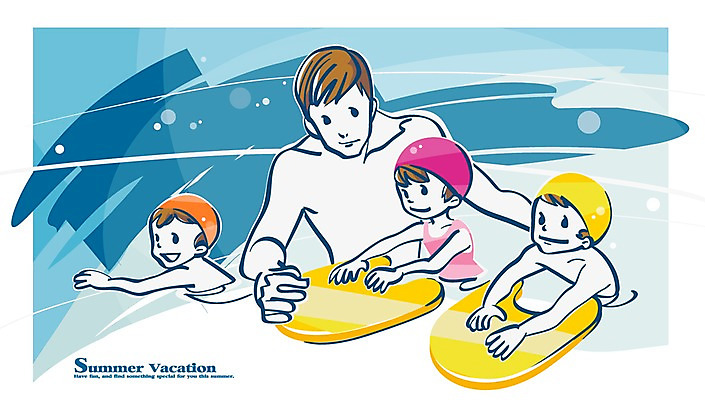 EPS 계절 교육 남자 수영복 여유 초등학생 어린이 일러스트 물놀이 수업 수영장 여름방학 미소 웃음 사람 소녀 소년 성인 세명 물 여름 교사 강의 즐거움 킥판 국내일러스트 자연요소 직업 학생 옷 여자 감정 놀이 방학 표정 수영용품 파일형식 벡터 여름_계절