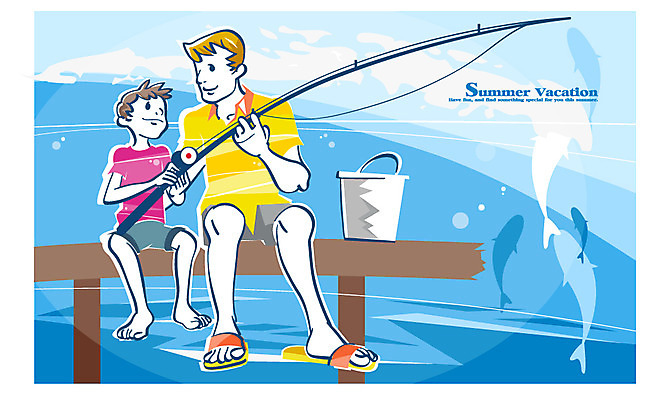 EPS 계절 교육 남자 아들 여유 초등학생 어린이 일러스트 낚시 여름방학 사람 앉기 소년 성인 두명 여름 항구 아빠 낚싯대 강가 양동이 즐거움 낚시터 릴 부자지간 남자만 국내일러스트 학생 감정 가족 교통시설 모션 레저 방학 강 낚시용품 파일형식 벡터 여름_계절