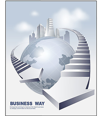 EPS 구름 화살표 지구 일러스트 비즈니스 사람없음 건물 글로벌 계단 도시 하락 국내일러스트 자연요소 건축물 컨셉 파일형식 벡터