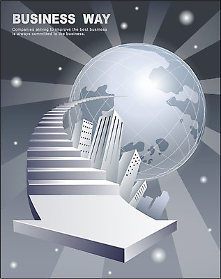 EPS 화살표 지구 일러스트 비즈니스 빌딩 사람없음 건물 글로벌 우주 계단 도시 하락 국내일러스트 건축물 컨셉 파일형식 벡터