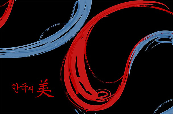 PSD 편집 편집이미지 한국문화 한국전통 전통 붓터치 한국 사람없음 빨간색 파란색 태극 이미지편집 동양문화 문양 아시아 컬러 파일형식