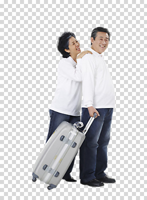 전신 편집 편집이미지 라이프스타일 부부 커플 잡화 여자 노년 남자 여행 가방 휴가 표정 서기 미소 웃음 사람 성인 두명 라이프 옆모습 캐주얼 캐리어 여행가방 노부부 청바지 잡기 커플티 PNG 수트케이스 노인만 성인만 편집소스 옷 뷰포인트 바지 관계 모션 생활 커플룩 파일형식