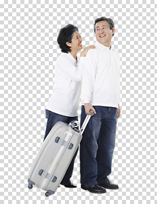 전신 편집 편집이미지 라이프스타일 부부 커플 잡화 여자 노년 남자 여행 가방 휴가 표정 서기 미소 웃음 사람 성인 두명 라이프 옆모습 캐주얼 캐리어 여행가방 노부부 청바지 잡기 커플티 PNG 수트케이스 노인만 성인만 편집소스 옷 뷰포인트 바지 관계 모션 생활 커플룩 파일형식