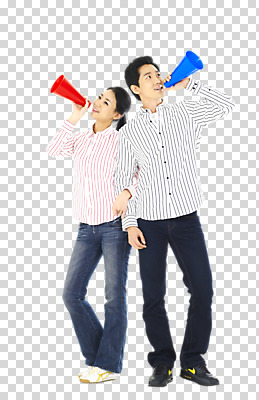 스튜디오촬영 전신 편집 편집이미지 학생 커플 응시 여자 남자 한쌍 대학생 응원 실내 사랑 서기 들기 사람 동양인 20대 성인 두명 라이프 캐주얼 확성기 줄무늬 한국인 응원용품 불기 알림 나팔 커플티 PNG 청년만 성인만 편집소스 시선 옷 감정 악기 무늬 관계 모션 인종 청년 내부 생활 오브젝트 커플룩 파일형식