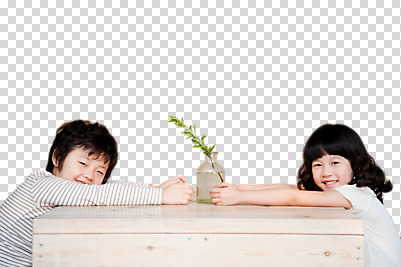 식물 편집 편집이미지 여자 교육 남자 초등학생 어린이 줄기 컬러 탁자 유리병 미소 웃음 사람 동양인 소녀 소년 상반신 두명 옆모습 가로 유치원 풀 병 유치원교육 PNG 어린이만 편집소스 학생 식기 뷰포인트 가구 병_용기 표정 인종 파일형식