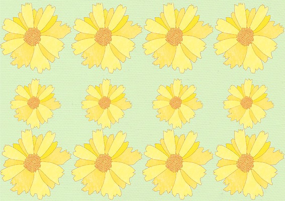 PSD 꽃 백그라운드 무늬 꽃무늬 패턴 꽃백그라운드 일러스트 노란색 국내일러스트 식물 컬러 파일형식