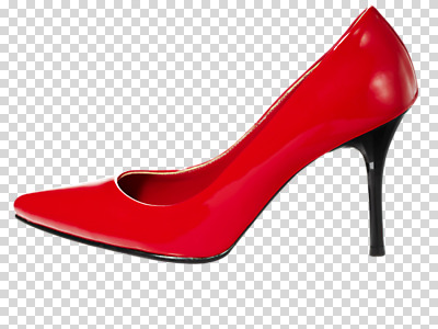 스튜디오촬영 편집 편집이미지 잡화 구두 컬러 신발 실내 사람없음 빨간색 한개 하이힐 여성화 오브젝트 여성용품 여성용 한짝 PNG 편집소스 1 내부 파일형식