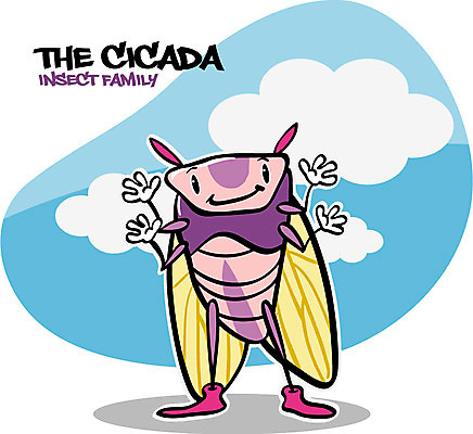 EPS 동물 구름 캐릭터 한마리 알파벳 동물캐릭터 곤충 일러스트 하늘 사람없음 단어 벌레 곤충캐릭터 성충 매미 일러캐릭터 자연요소 문자 1 영어 파일형식 벡터