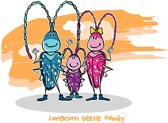 EPS 동물 캐릭터 알파벳 리본 동물캐릭터 곤충 일러스트 가족 세마리 사람없음 장식 단어 벌레 곤충캐릭터 성충 하늘소 일러캐릭터 문자 영어 관계 3 파일형식 벡터