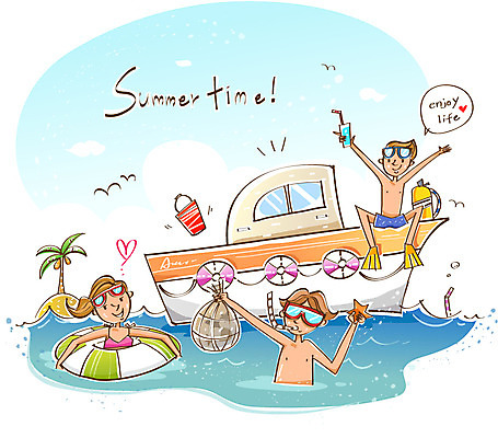 EPS 여자 남자 여유 바다 물놀이 휴가 미소 웃음 사람 20대 세명 여름 레포츠 여름휴가 바캉스 야자수 잠수 즐거움 튜브 여름스포츠 선박 청년만 성인만 나무 계절 감정 스포츠 수상교통 놀이 레저 표정 청년 파일형식 벡터 여름_계절