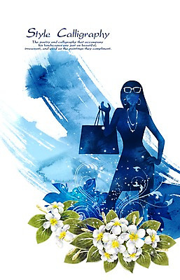 PSD 여자 꽃 실루엣 백그라운드 꽃백그라운드 일러스트 캘리그라피 수채화 그림자 한명 사람 성인 파란색 빛 쇼핑 뷰티 쇼핑백 고급 손그림 플루메리아 여자한명만 국내일러스트 식물 1 컬러 컨셉 가방 촬영기법 여자만 파일형식