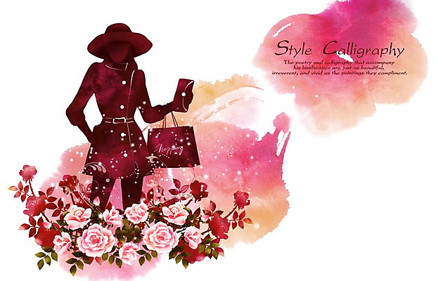 PSD 모자 여자 꽃 실루엣 분홍색 캘리배경 백그라운드 꽃백그라운드 일러스트 캘리그라피 수채화 그림자 한명 사람 성인 빛 뷰티 쇼핑백 장미 외투 지갑 고급 손그림 여자만 여자한명만 성인여자만 성인만 국내일러스트 식물 1 잡화 컬러 컨셉 상의 가방 촬영기법 파일형식