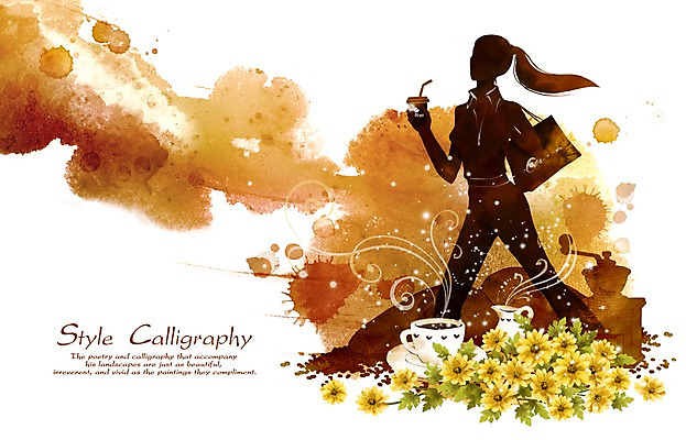 PSD 여자 꽃 실루엣 커피 음료 캘리배경 백그라운드 꽃백그라운드 일러스트 캘리그라피 수채화 국화 그림자 한명 사람 성인 빛 뷰티 쇼핑백 갈색 고급 차 손그림 테이크아웃 금잔화 여자만 여자한명만 성인여자만 성인만 국내일러스트 식물 1 컬러 컨셉 가방 촬영기법 파일형식