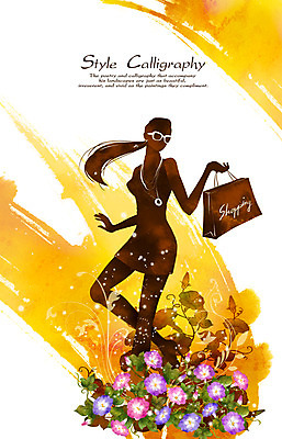 PSD 여자 꽃 실루엣 캘리배경 백그라운드 꽃백그라운드 일러스트 목걸이 캘리그라피 수채화 그림자 한명 사람 성인 빛 쇼핑 선글라스 뷰티 쇼핑백 노란색 고급 손그림 나팔꽃 여자만 여자한명만 성인여자만 성인만 국내일러스트 식물 1 안경 컬러 컨셉 가방 장신구 촬영기법 파일형식