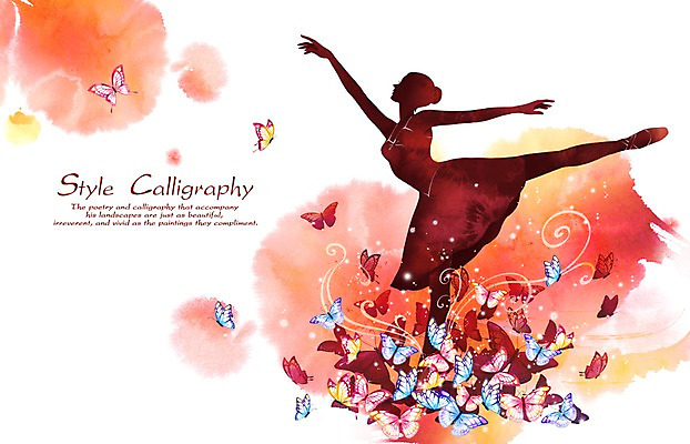 PSD 여자 실루엣 포즈 나비 곤충 캘리배경 백그라운드 일러스트 캘리그라피 수채화 그림자 한명 사람 성인 빨간색 빛 뷰티 춤 고급 발레 손그림 율동 여자만 여자한명만 성인여자만 성인만 국내일러스트 동물 1 컬러 컨셉 문화예술 촬영기법 파일형식