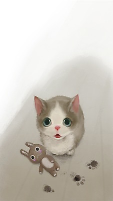 PSD 동물 한마리 인형 백그라운드 일러스트 포유류 사람없음 반려동물 귀여움 고양이 발자국 국내일러스트 1 컨셉 자국 파일형식