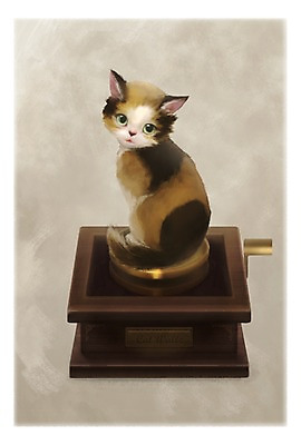 PSD 동물 한마리 백그라운드 일러스트 포유류 사람없음 반려동물 귀여움 고양이 오르골 국내일러스트 1 컨셉 파일형식