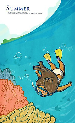 PSD 여자 수영복 바다 일러스트 한명 사람 20대 성인 여름 30대 레포츠 비키니 산호초 목표 오리발 잠수 즐거움 스쿠버다이빙 열정 여름스포츠 여자만 여자한명만 성인여자만 성인만 국내일러스트 1 옷 계절 감정 스포츠 컨셉 레저 청년 장년 수상스포츠 수중식물 파일형식 여름_계절