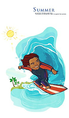 PSD 남자 파도 바다 일러스트 한명 사람 20대 성인 여름 30대 레포츠 야자수 태양 서핑보드 서핑 목표 즐거움 열정 여름스포츠 남자만 남자한명만 성인남자만 성인만 국내일러스트 자연요소 나무 1 계절 감정 스포츠 컨셉 레저 청년 장년 수상스포츠 보드_스포츠 파일형식 여름_계절