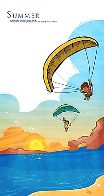 PSD 커플 여자 남자 바다 일러스트 사람 20대 성인 두명 여름 30대 레포츠 태양 일몰 절벽 목표 즐거움 열정 여름스포츠 행글라이더 성인만 국내일러스트 자연요소 계절 감정 스포츠 컨셉 관계 레저 청년 장년 노을 파일형식 여름_계절