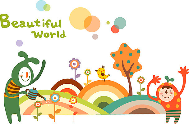 EPS 나무 동물 꽃 어린이 패턴 일러스트 상상 조류 미소 웃음 두명 친구 판타지 꿈 물뿌리개 신비 물주기 상상캐릭터 동산 어린이만 국내일러스트 일러캐릭터 식물 캐릭터 컨셉 무늬 관계 모션 표정 사람 파일형식 벡터