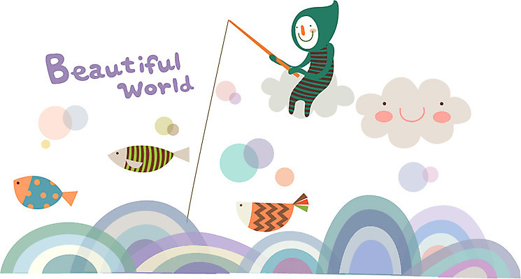 EPS 구름 어린이 패턴 일러스트 상상 하늘 낚시 어류 한명 미소 웃음 친구 판타지 꿈 신비 상상캐릭터 어린이만 국내일러스트 일러캐릭터 자연요소 캐릭터 1 컨셉 무늬 관계 레저 표정 사람 수중동물 파일형식 벡터